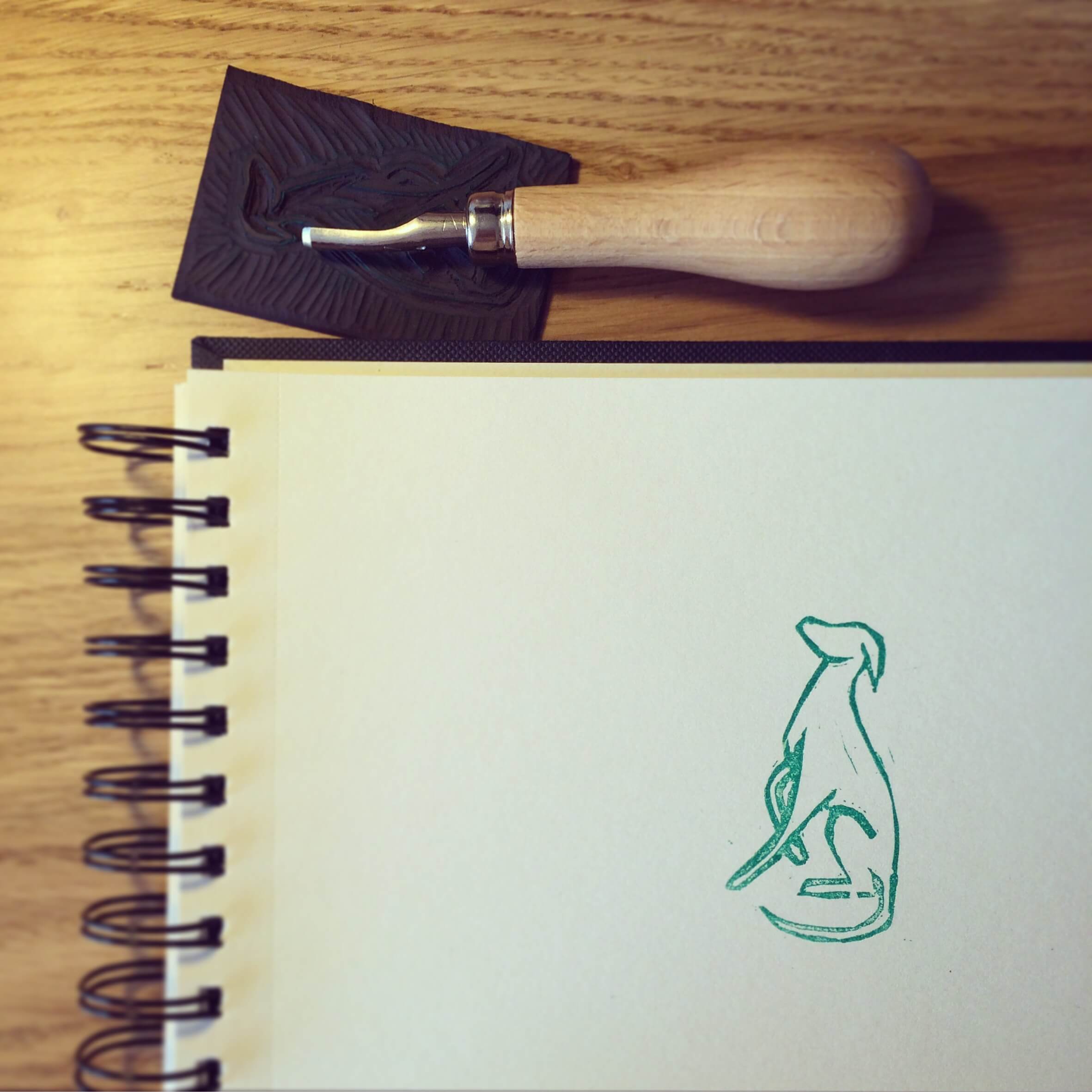 stamp-greyhound-lino